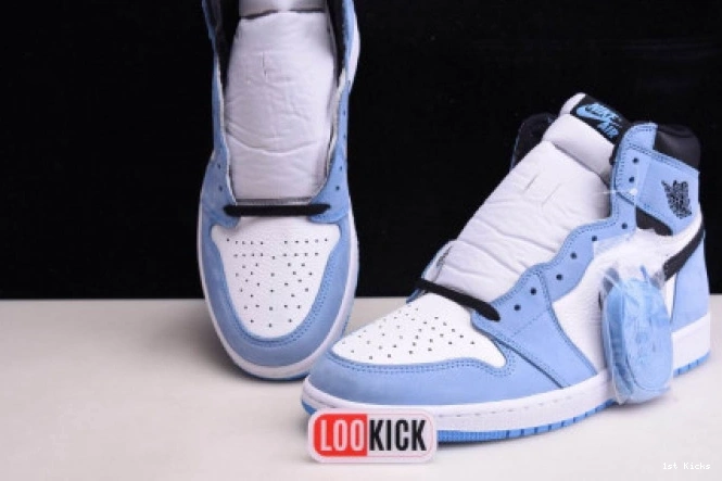 1st Kicks WHITE JORDAN 555088-134 BLACK UNIVERSITY RETRO 1 BLUE AIR HIGH 0719